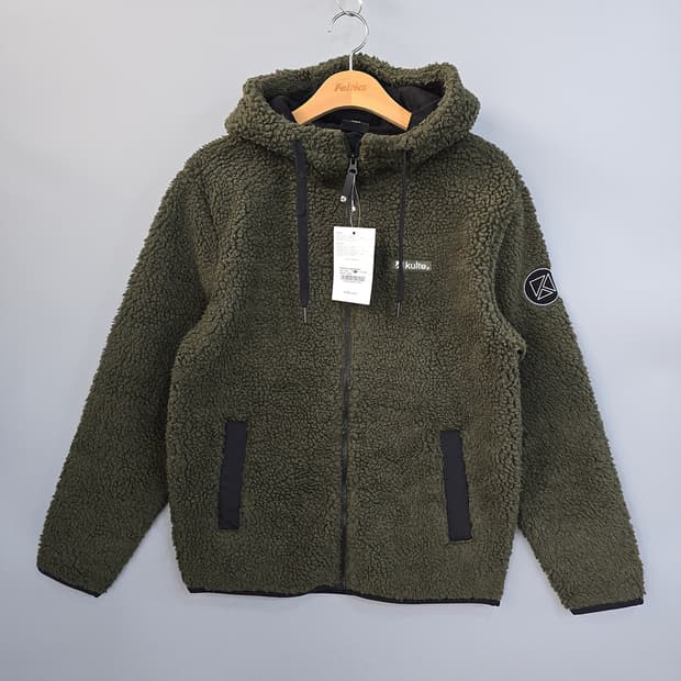 새제품)쿨트(Kulte) 셰르파 후드 집업 카키 S