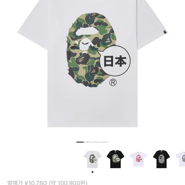 BAPE Japan Big Ape Head City T-Shirt Whi