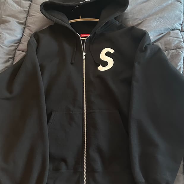 슈프림 S로고 후드집업 블랙 급처