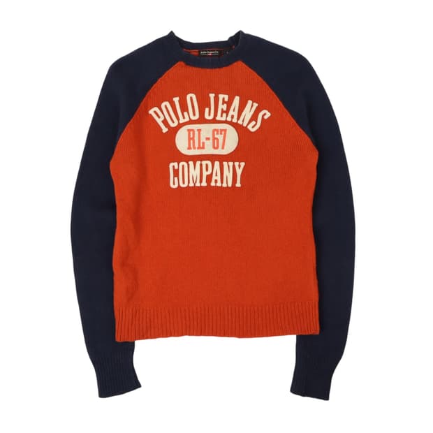 폴로진스 아치 로고 래글런 니트