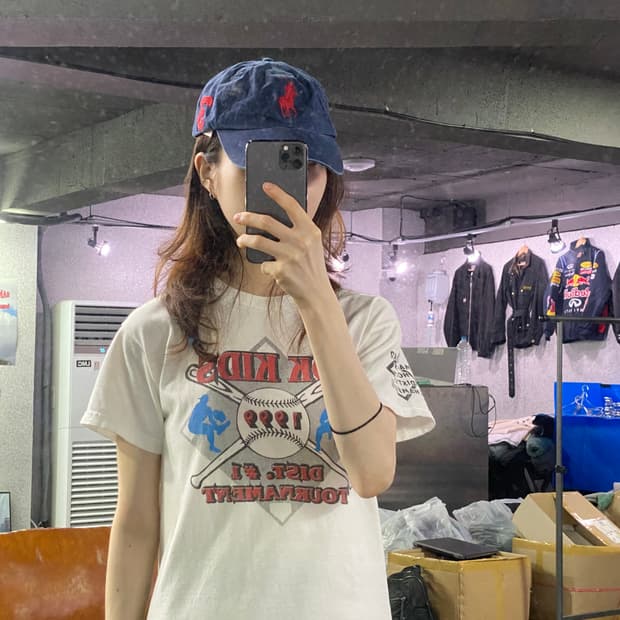 폴로 랄프로렌 빅로고 네이비 볼캡 B2377