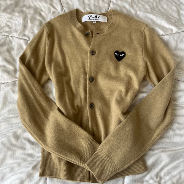 꼼데 가르송 가디건 브라운