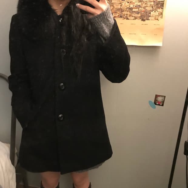 JPN vintage 모리걸 라떼갸루 하구미 퍼 코트