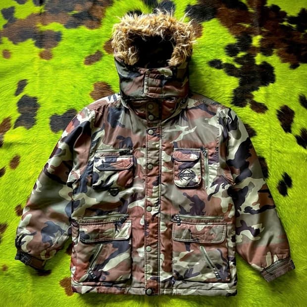 밀리터리 카모 야상 파카