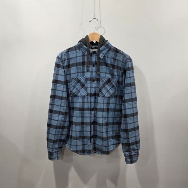 데님앤서플라이 후디드 플란넬 체크셔츠 S