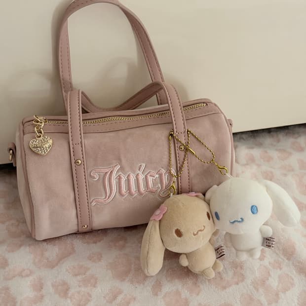 쥬시꾸뛰르 핑크 벨벳 배럴백 