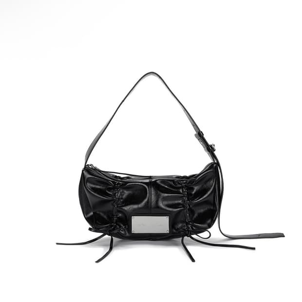 마뗑킴 하프 셔링 리본 라운드 백 가방 셔링리본백 숄더백