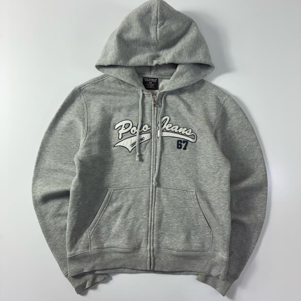 Polo  폴로진스 컴퍼니 자수 코튼 스펠아웃 그레이 후드집업  Pric
