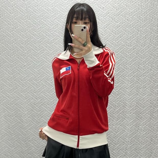아디다스 희귀 올드스쿨 레트로 칠레 유니폼 져지 집업 M C13643
