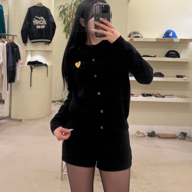 꼼데가르송 플레이 하트 로고 가디건 