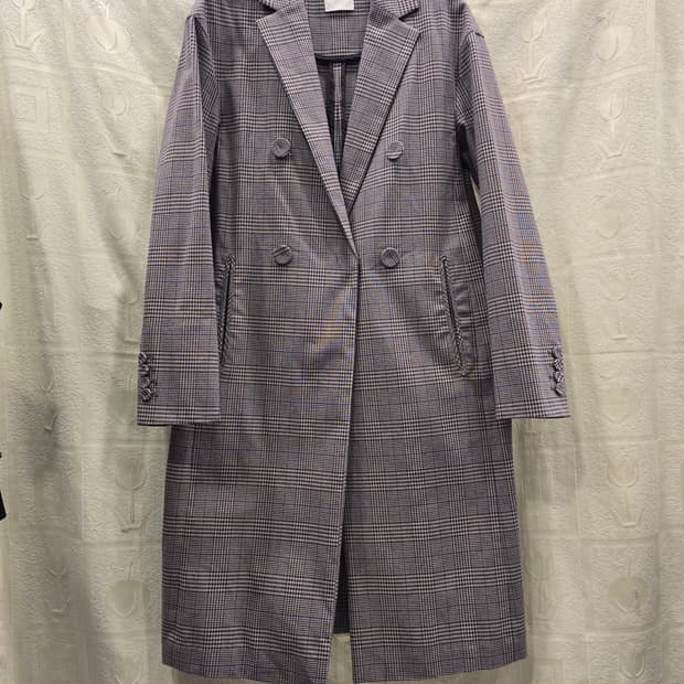 구호 KUHO 체크 봄가을 롱 코트 82(S)