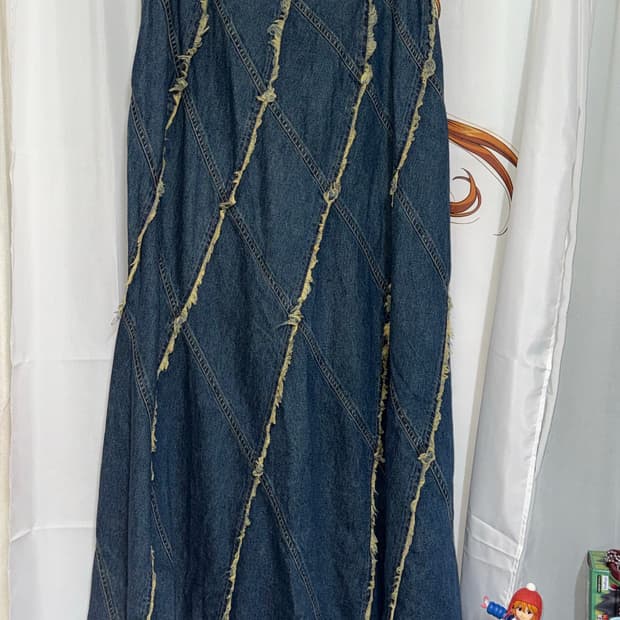 그런지 페어리 y2k 무드 롱 데님 스커트 