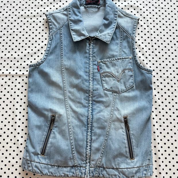 리바이스 00‘s 엔지니어드 진스 데님 집업 베스트 