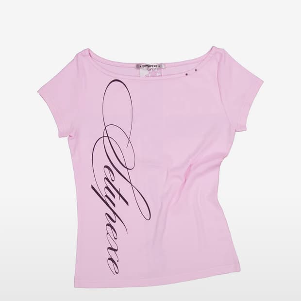셋업이엑스이 LACE CROSS T-SHIRT / PINK