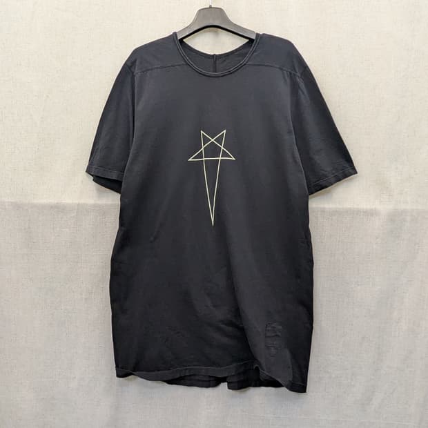 릭오웬스 블랙 오망성 프린팅 반팔 티셔츠