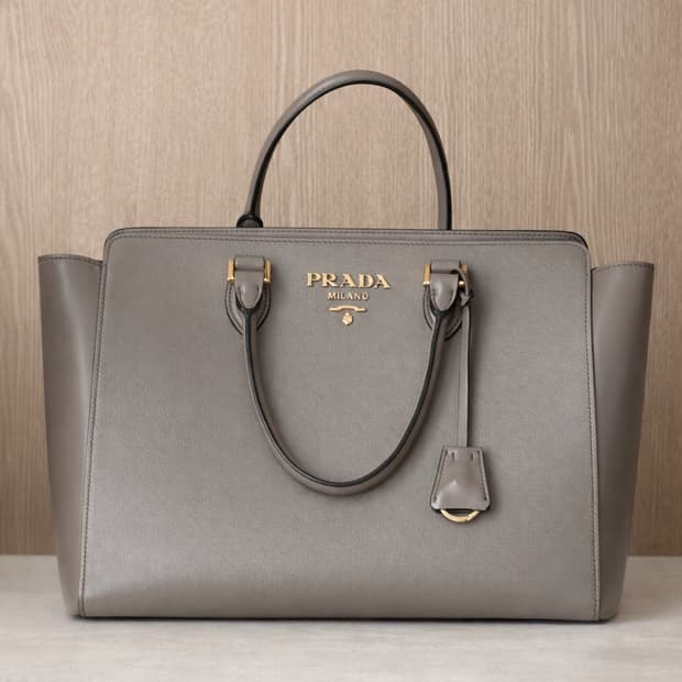 프라다 사피아노 토트백 그레이