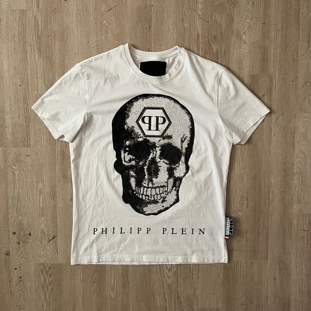 Philipp Plein crystal skull logo tshirt