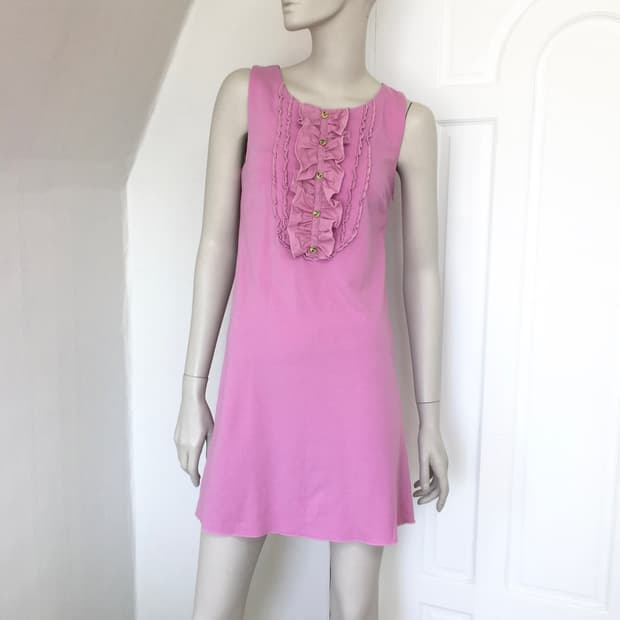 Italy Made  Pink Frill Detail Dress