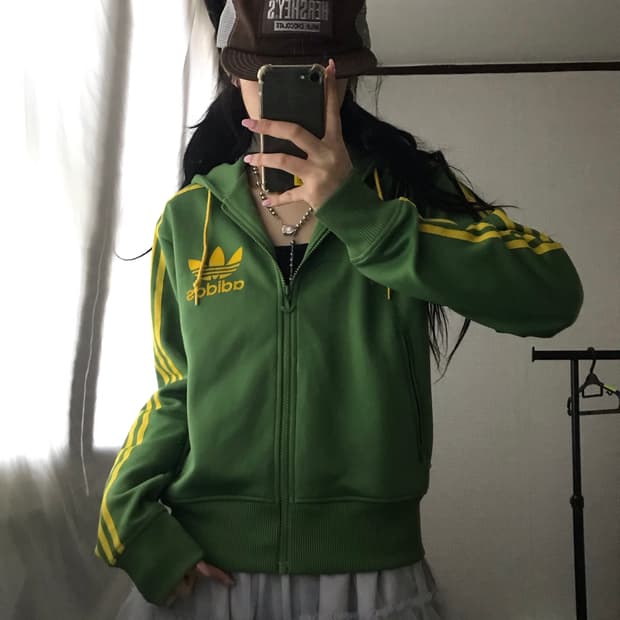 아디다스 00s 연두 후드져지