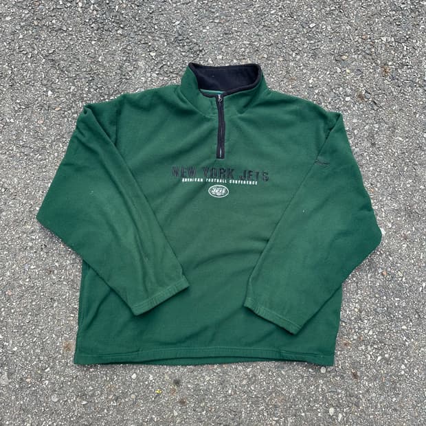 빈티지 00s NFL 리복 뉴욕 제츠 하프집업 후리스 