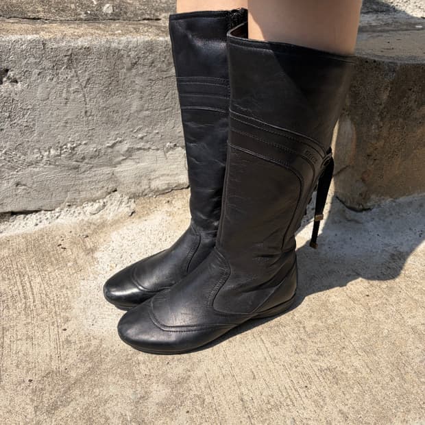 Geox 레더 사이드 지퍼 부츠