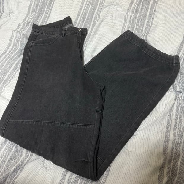 (1) 9999아카이브 X 허율 오블리크 포켓 와이드 카고 데님 팬츠