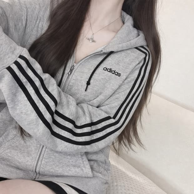 🐰아디다스 그레이 코튼 면 후드집업 데일리💭