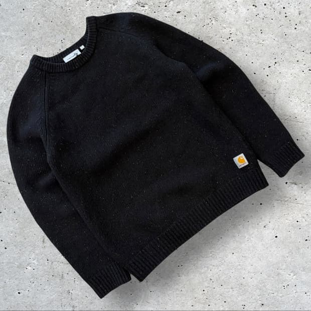[S] 칼하트 WIP 블랙 앙글라스틱 니트 스웨터 C984