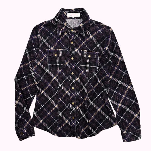 GALFIT purple check corduroy shirt