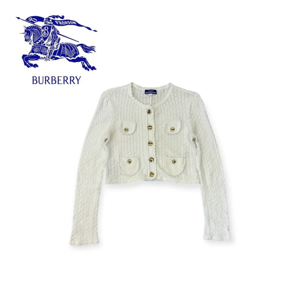 버버리 크롭 니트 가디건