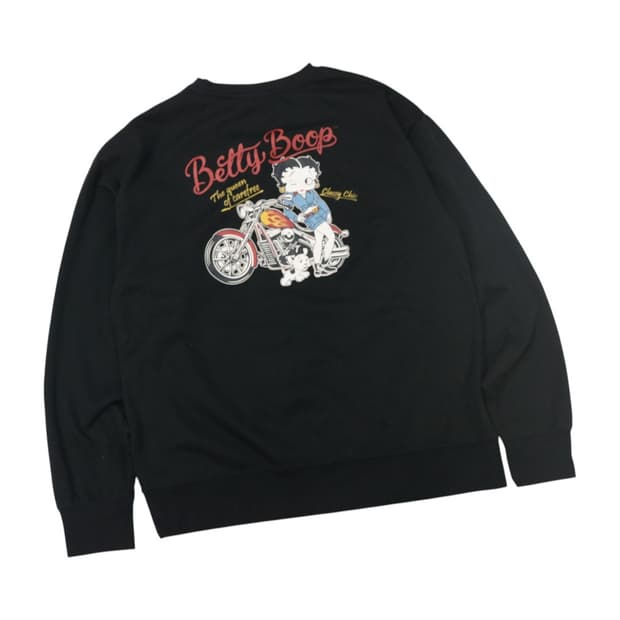 베티 붑(Betty Boop) 바이크 그래픽 빈티지 맨투맨 (L)
