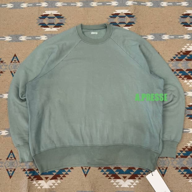 [3] 아프레쎄 빈티지 라이트 웨이트 스웻셔츠 그린 -26ss