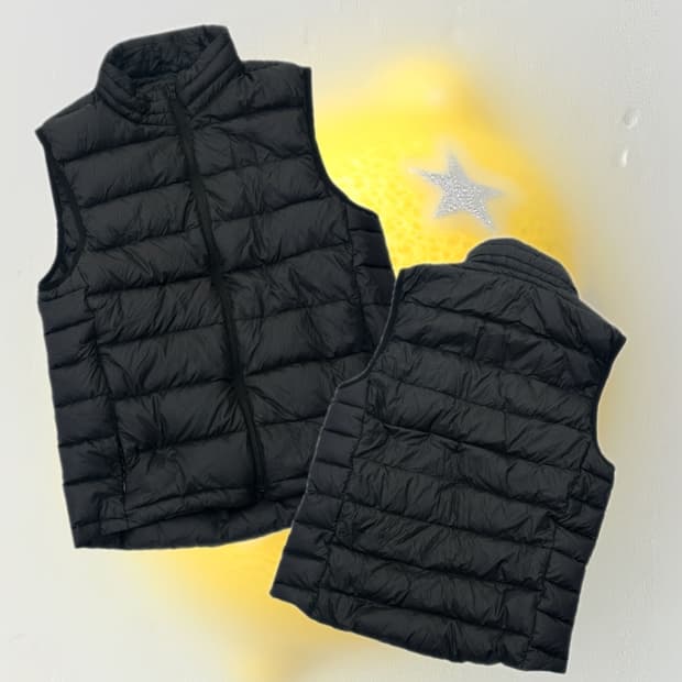 TOPVALU 재팬 블랙 경량 패딩 조끼 데일리 캐주얼 빈티지 베스트