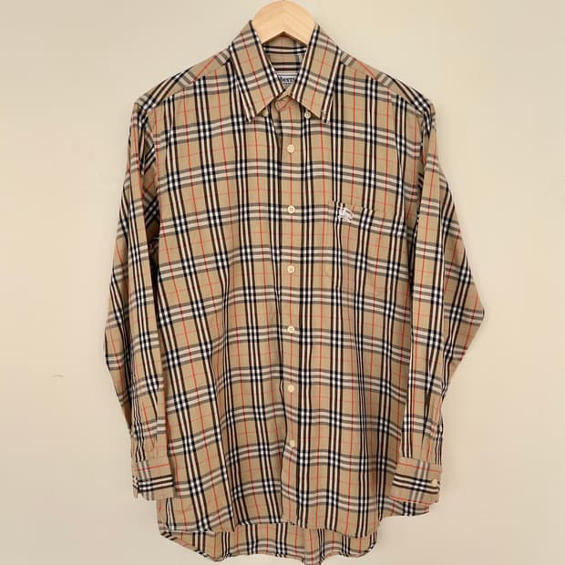 버버리 빈티지 체크 코튼 셔츠(Made in England)