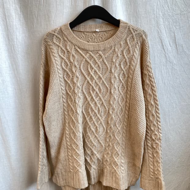 MUJI 베이지 울혼방 니트(L)