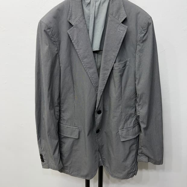정품) 프라다 남성 스트라이프 패턴 남성 자켓 54(105)