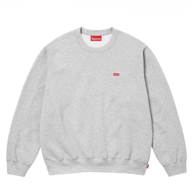 [L] 슈프림 스몰 박스 크루넥 헤더 그레이 - 24FW