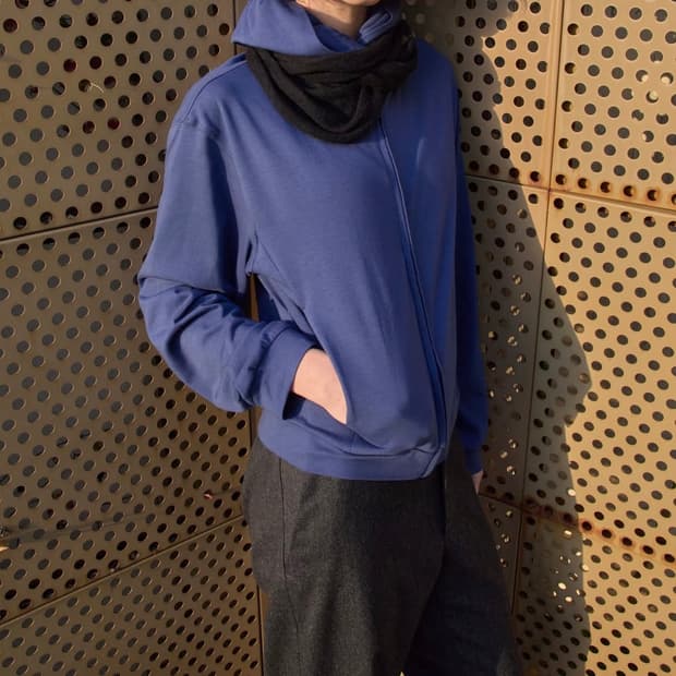 머듈 라운지 후드집업 블루