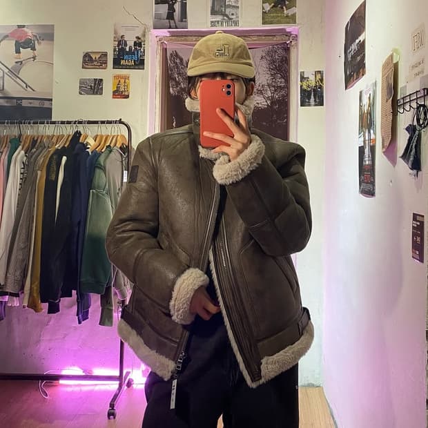 버커루 풀 쉐르퍼 무스탕 재킷 남여공용