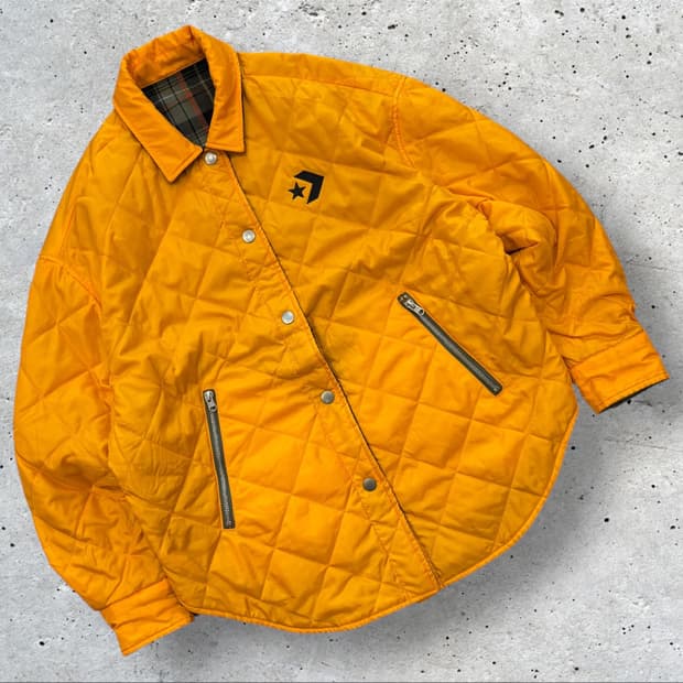 [M] 컨버스 리버시블 퀼팅 자켓 옐로우 체크 C436