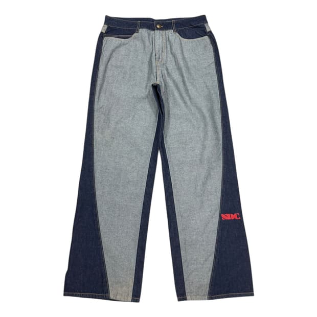 스컬프터 리버스 블록 데님팬츠 바지 블루 XL