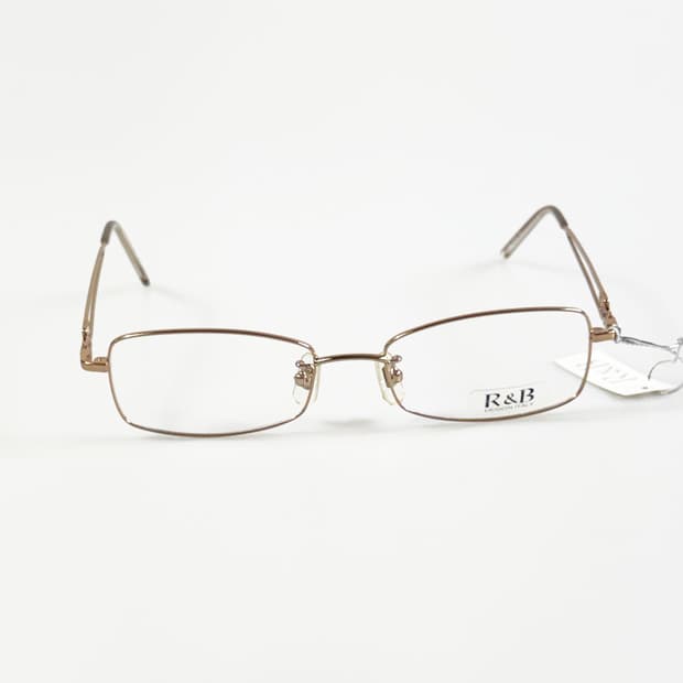R&B EYEWEAR 골드 슬림 스퀘어 메탈 빈티지 안경
