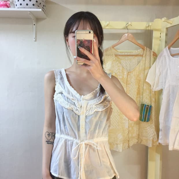 Forever 레이스 리본 나시