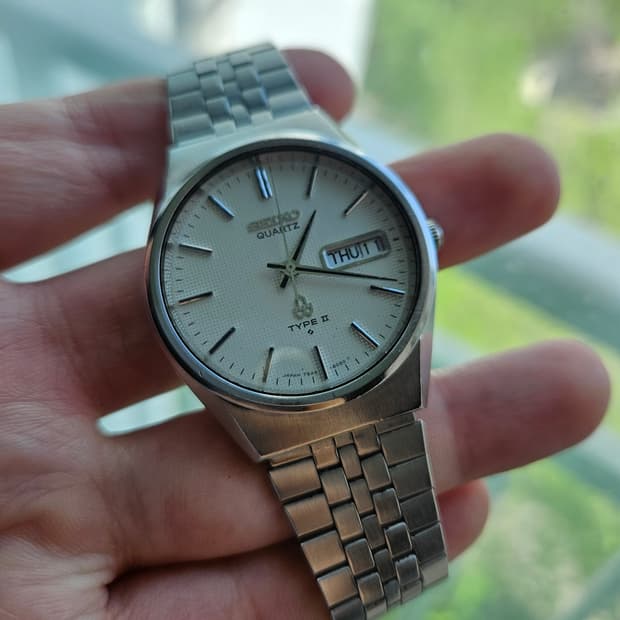 1977s 세이코 타입2 쿼츠 와플다이얼 빈티지 시계