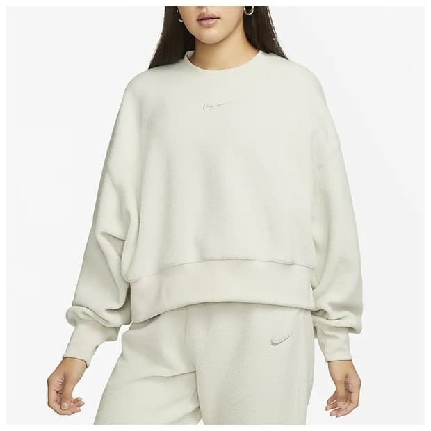 XS 나이키 NSW 플러시 모드 후리스 오버핏 크롭 맨투맨