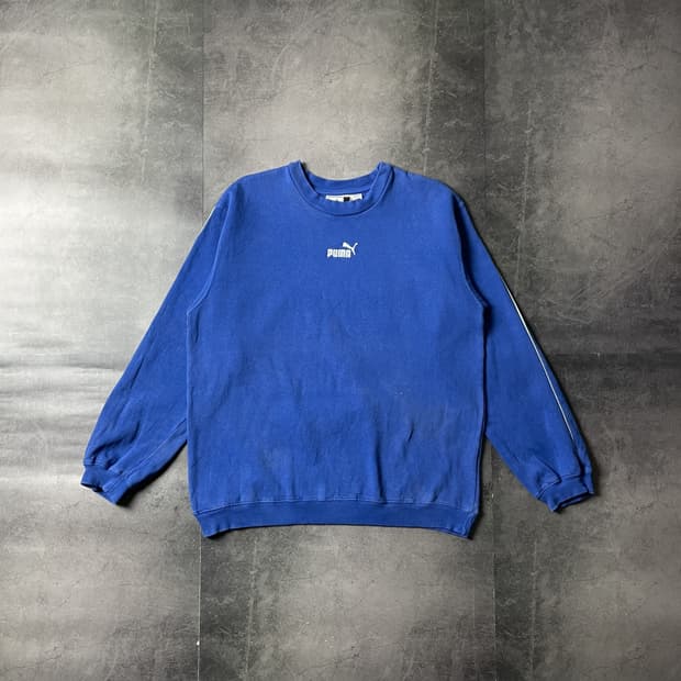 PUMA 00s 퓨마 빈티지 블루 기모 맨투맨 A00563