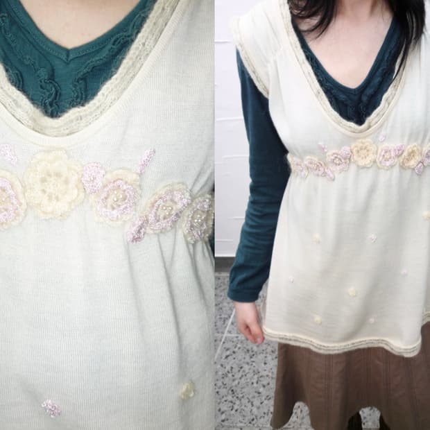 rose crochet knit vest