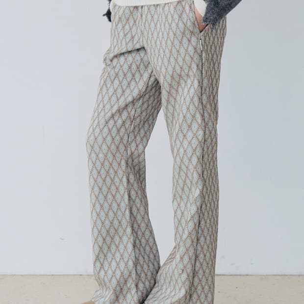 Aeditem 자카드 훅 밴딩 팬츠 (민트)