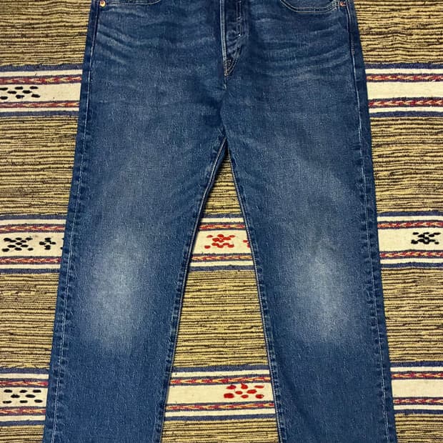 (32)Levis 리바이스 501 프리미엄 빅E 워싱 중청 데님