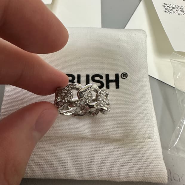 [정품/풀구성] AMBUSH 파베 클래식 체인 링 - 실버 L사